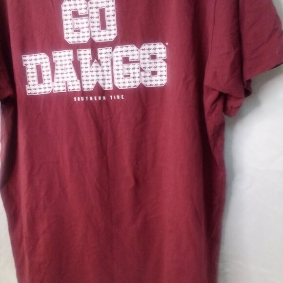 Southern Tide Mississippi State Shirt XL Go Dawgs Short Sleeve Pocket Red - Picture 14 of 14